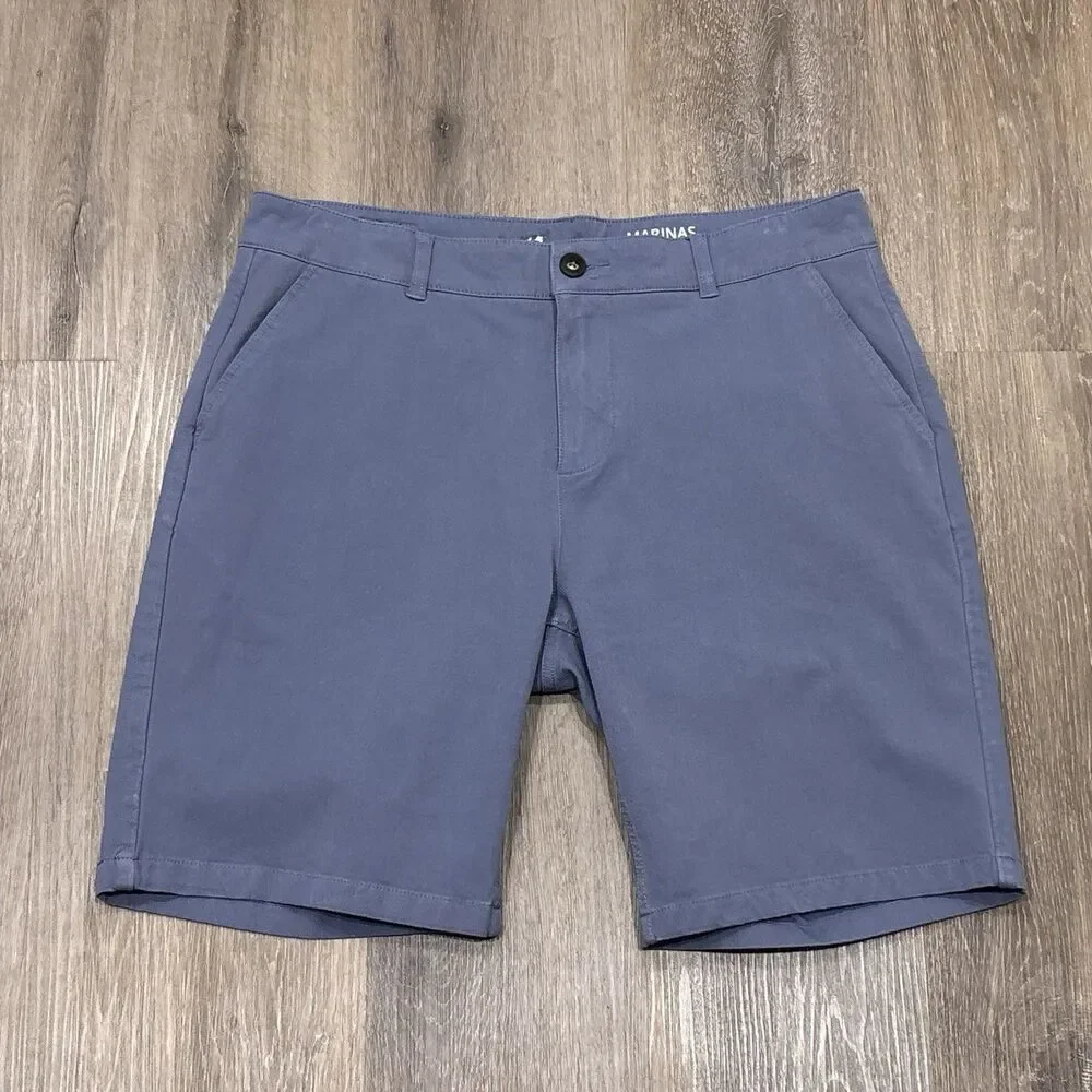 Mugsy Shorts Mens 35 Blue Marinas Stretch Chino Pockets 9